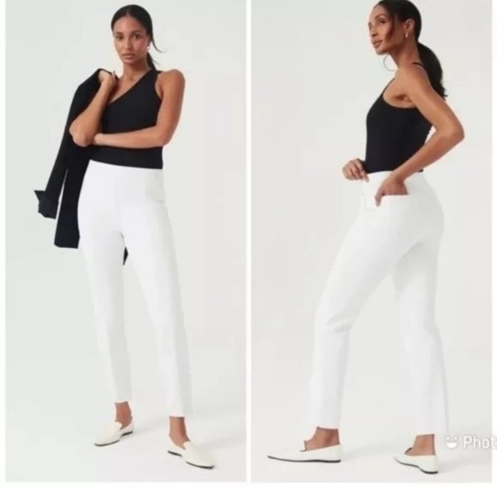 Women's SPANX On-the-Go Ankle Slim Straight Pant | Color: White | Sz: 2X